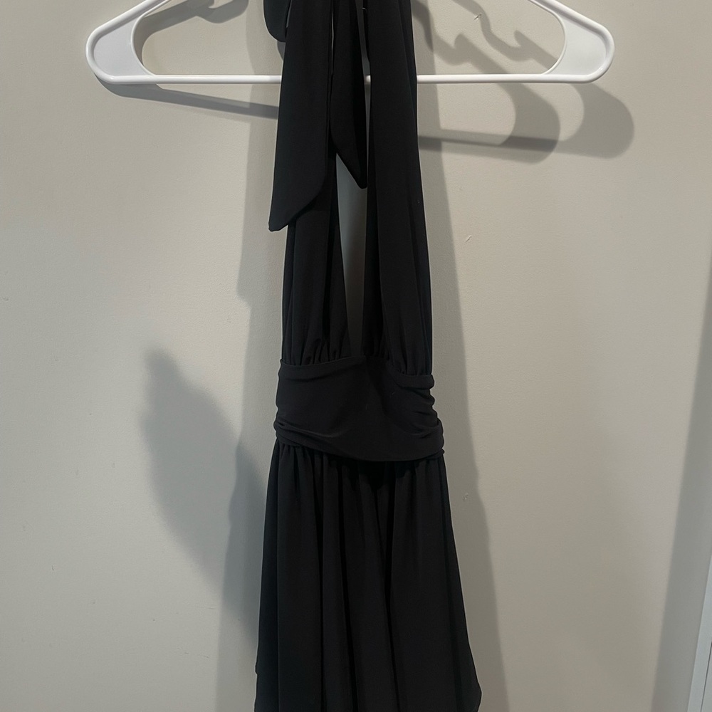 Elegant Black Halter Dress